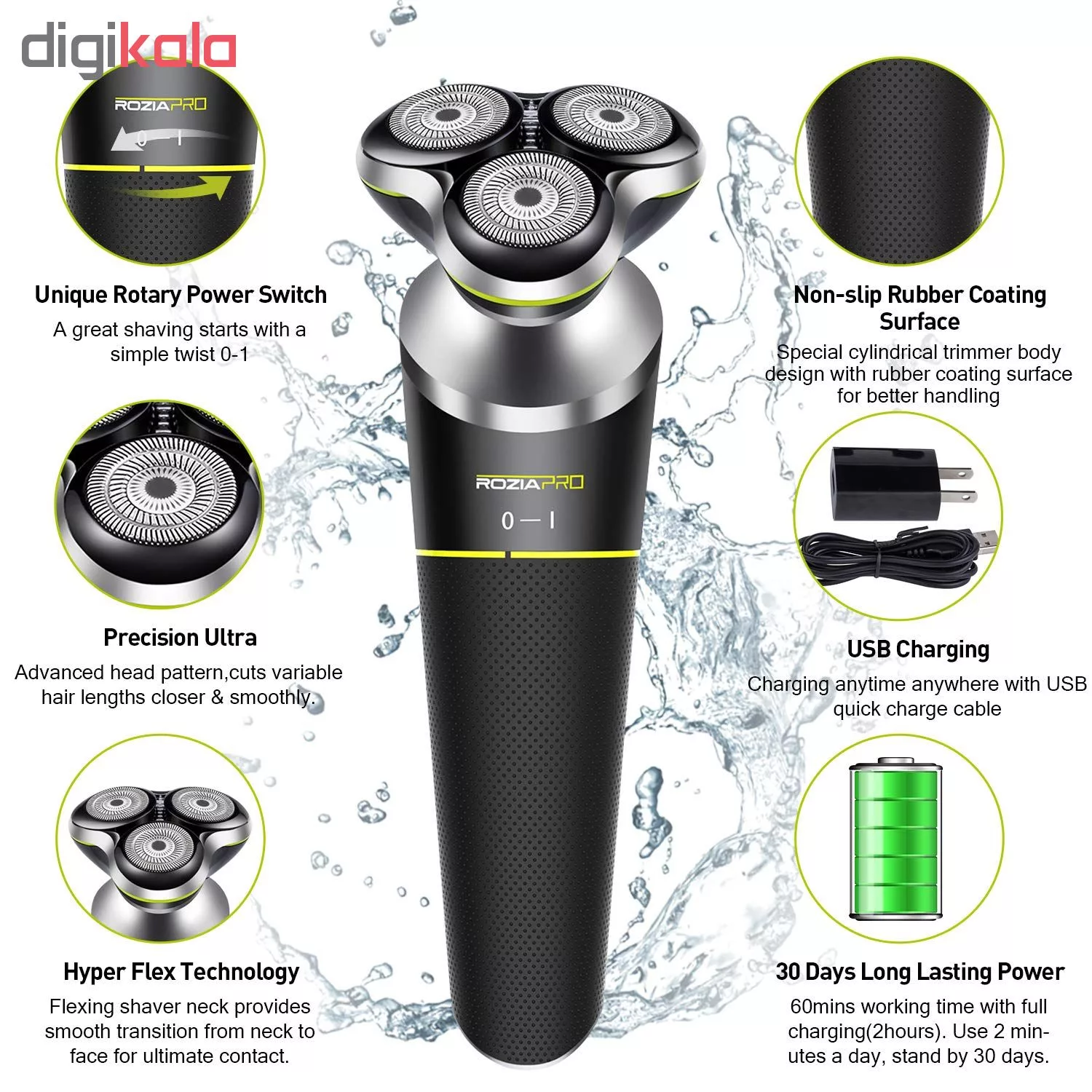 ماشین اصلاح موی صورت و سر روزیاپرو مدل HT9533