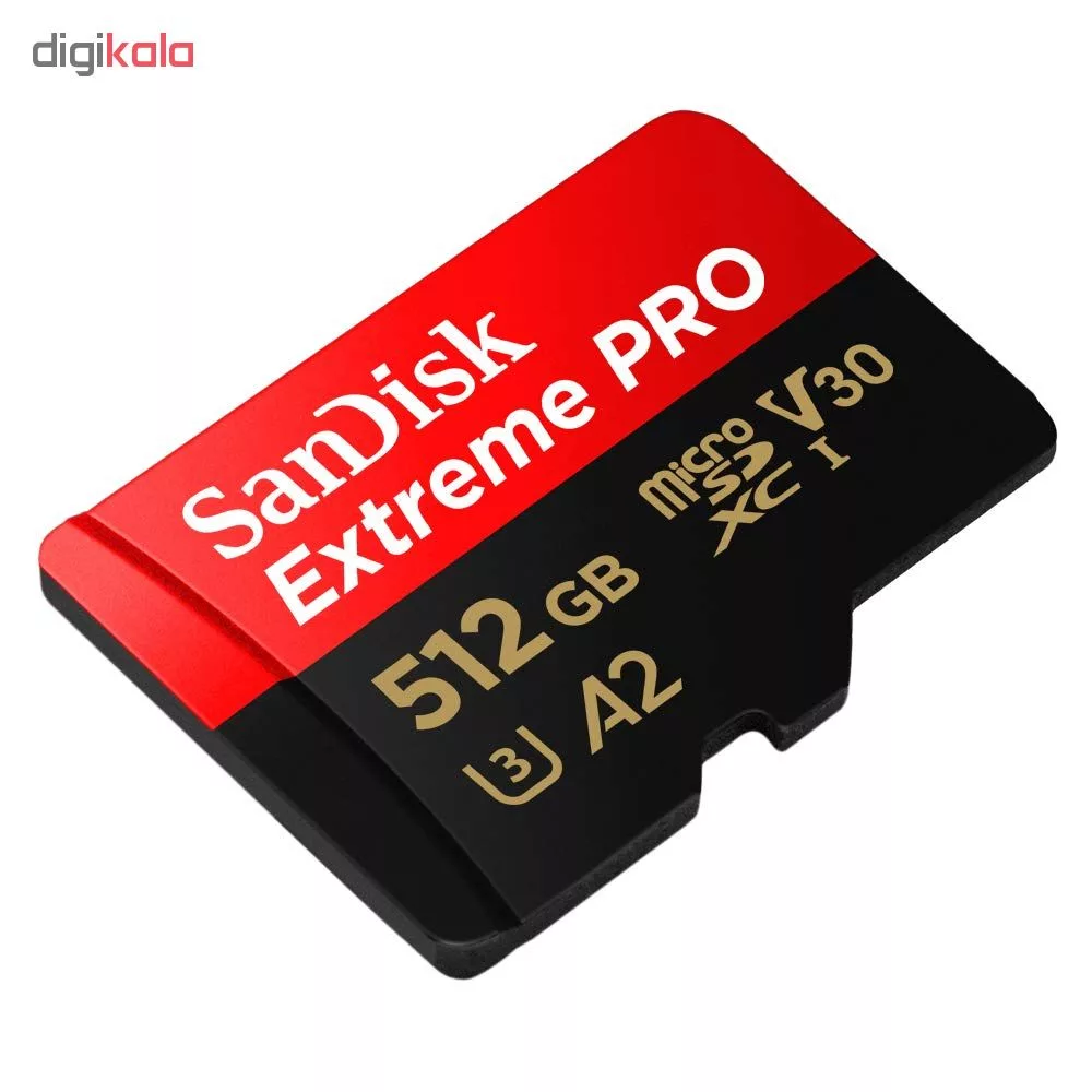 کارت حافظه microSDXC سن دیسک مدل Extreme PRO کلاس A2 استاندارد UHS-I U3 سرعت 170MBs ظرفیت 512 گیگابایت به همراه آداپتور SD