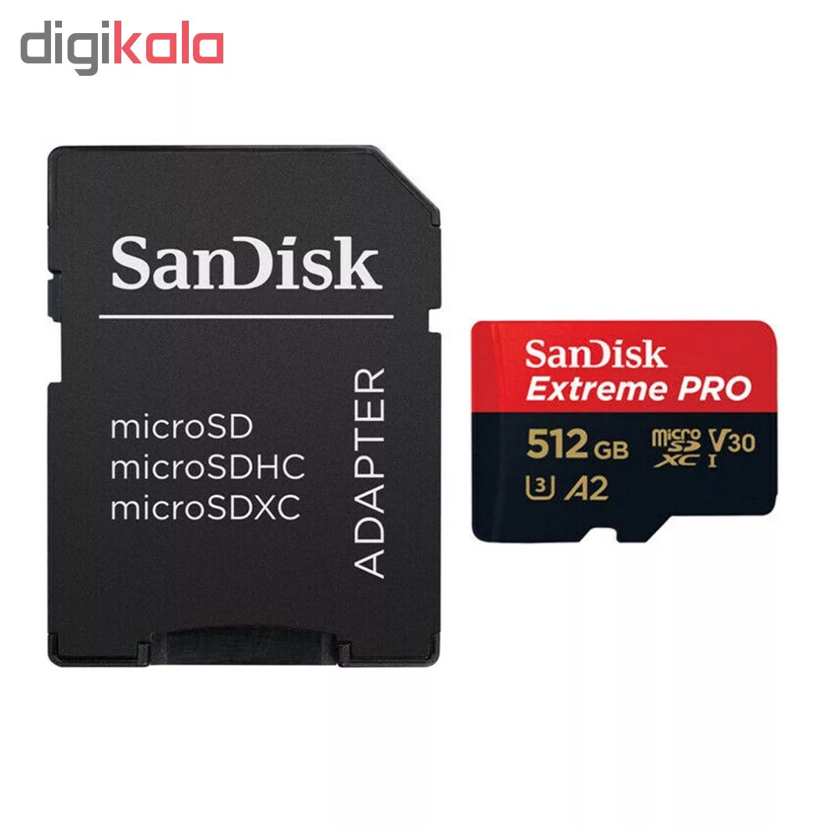 کارت حافظه microSDXC سن دیسک مدل Extreme PRO کلاس A2 استاندارد UHS-I U3 سرعت 170MBs ظرفیت 512 گیگابایت به همراه آداپتور SD