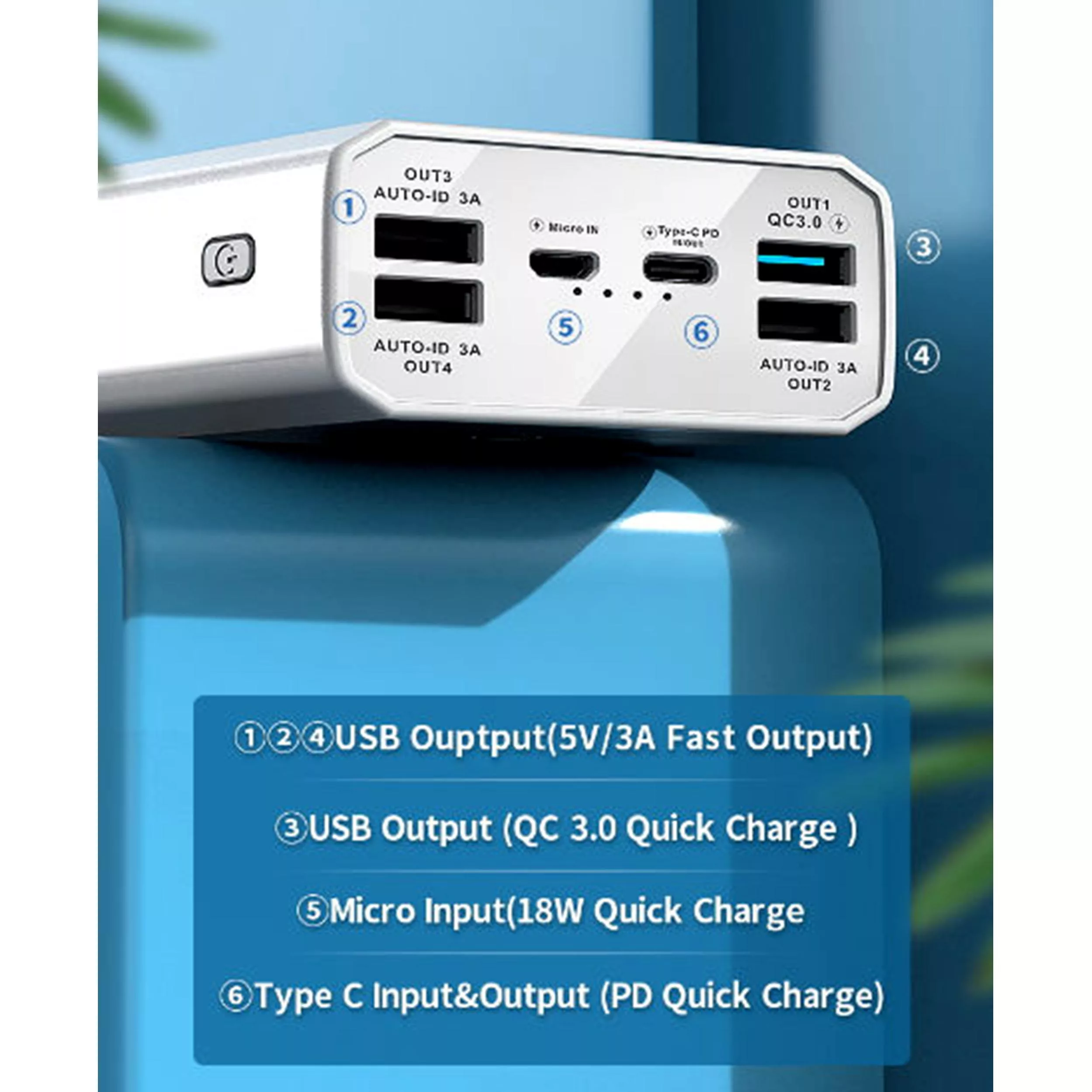 پاوربانک کانفلون مدل P40Q ظرفیت 40000 میلی آمپر ساعت