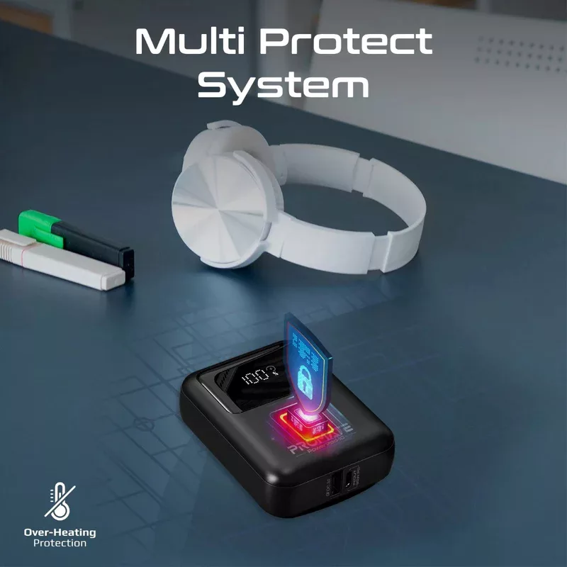 پاوربانک پرومیت مدل POWERPOD-10.BLK ظرفیت ۱۰۰۰۰ میلیآمپرساعت