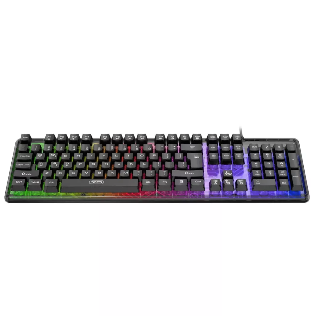 کیبورد گیمینگ ایکس او مدل KB-04، سوییچ ممبران، Full-size، نورپردازی LED RGB