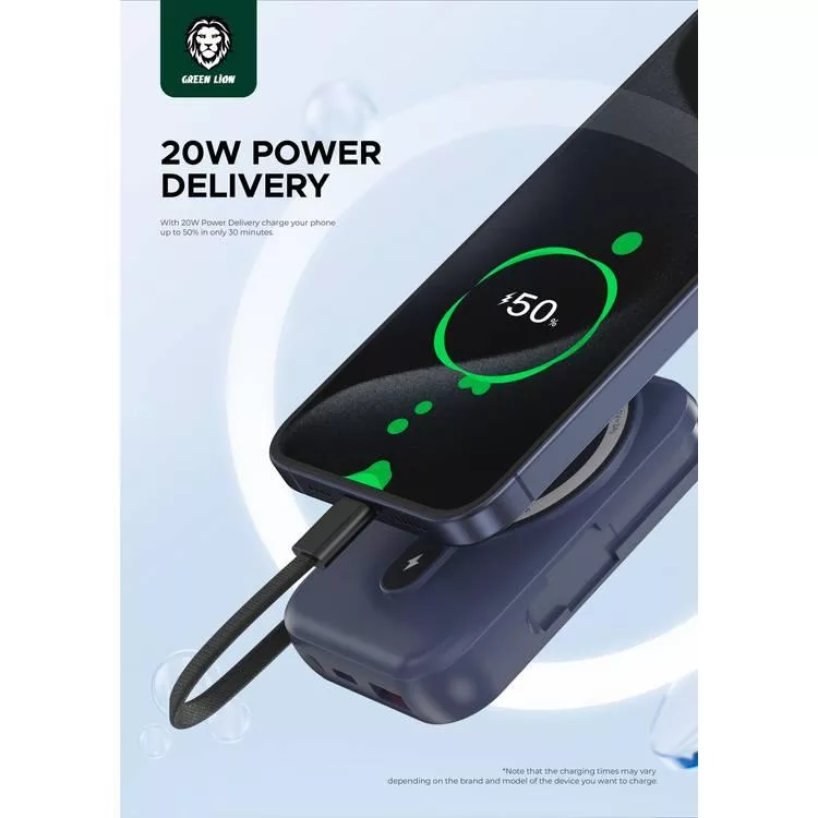 پاوربانک 22.5 وات گرین لاین مدل Monaco MagSafe  ظرفیت 20000 میلی آمپر ساعت