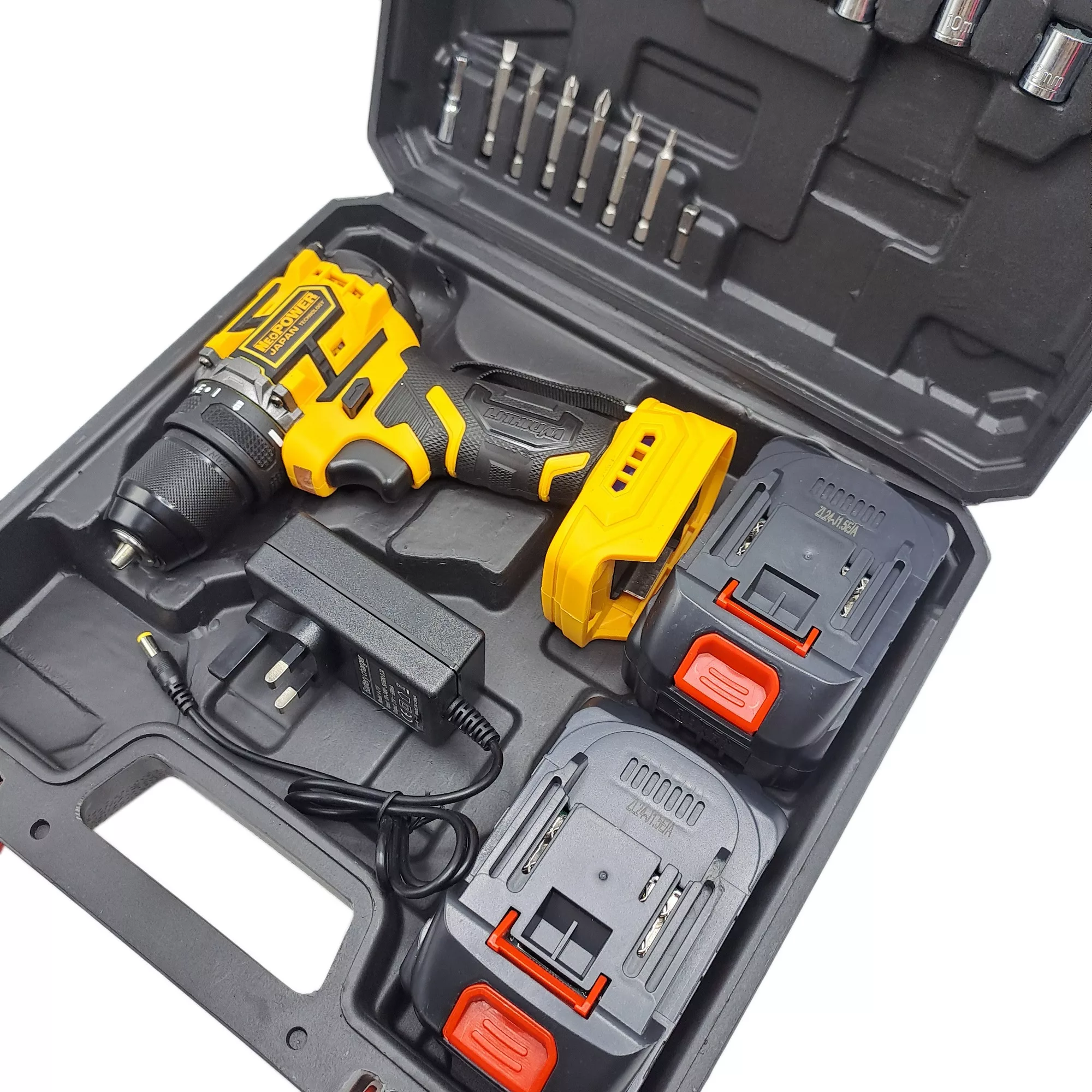 مجموعه 28 عددی دریل پیچ گوشتی شارژی براشلس صنعتی نیو پاور مدل 88VF