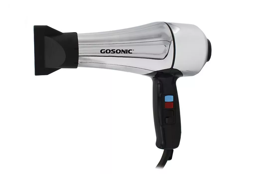 سشوار حرفه ای گوسونیک مدل GHD-229، موتور AC با توان مصرفی 1800 وات، دارای قابلیت باد سرد، فناوری تولید یون، وزن 892 گرم، تنظیم حرارت 3 حالته و کنترل سرعت 2 حالته، به همراه 1 عدد سری متمرکزکننده