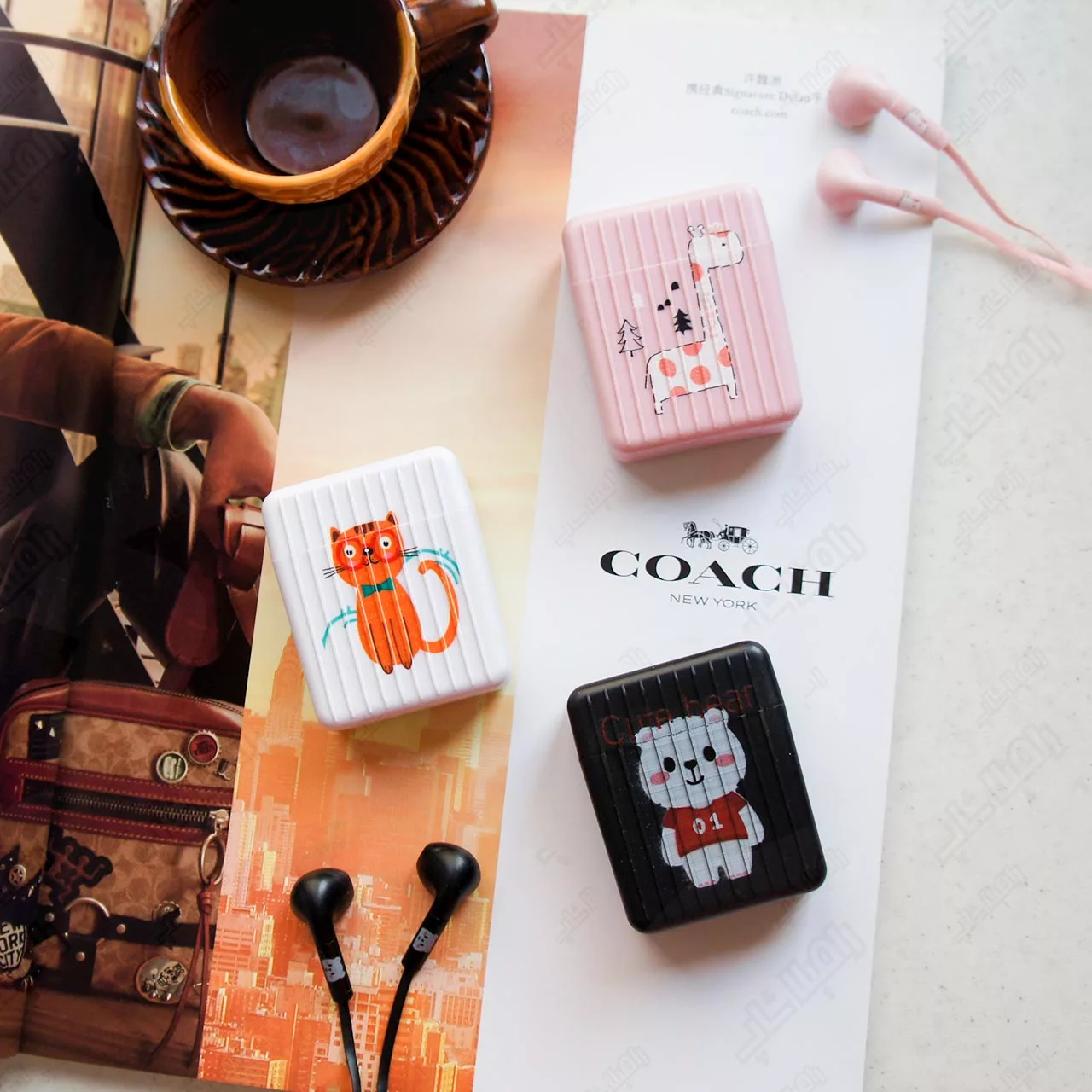 هندزفری طرح فانتزی گربه مدل GO-380 به همراه کیف هندزفری