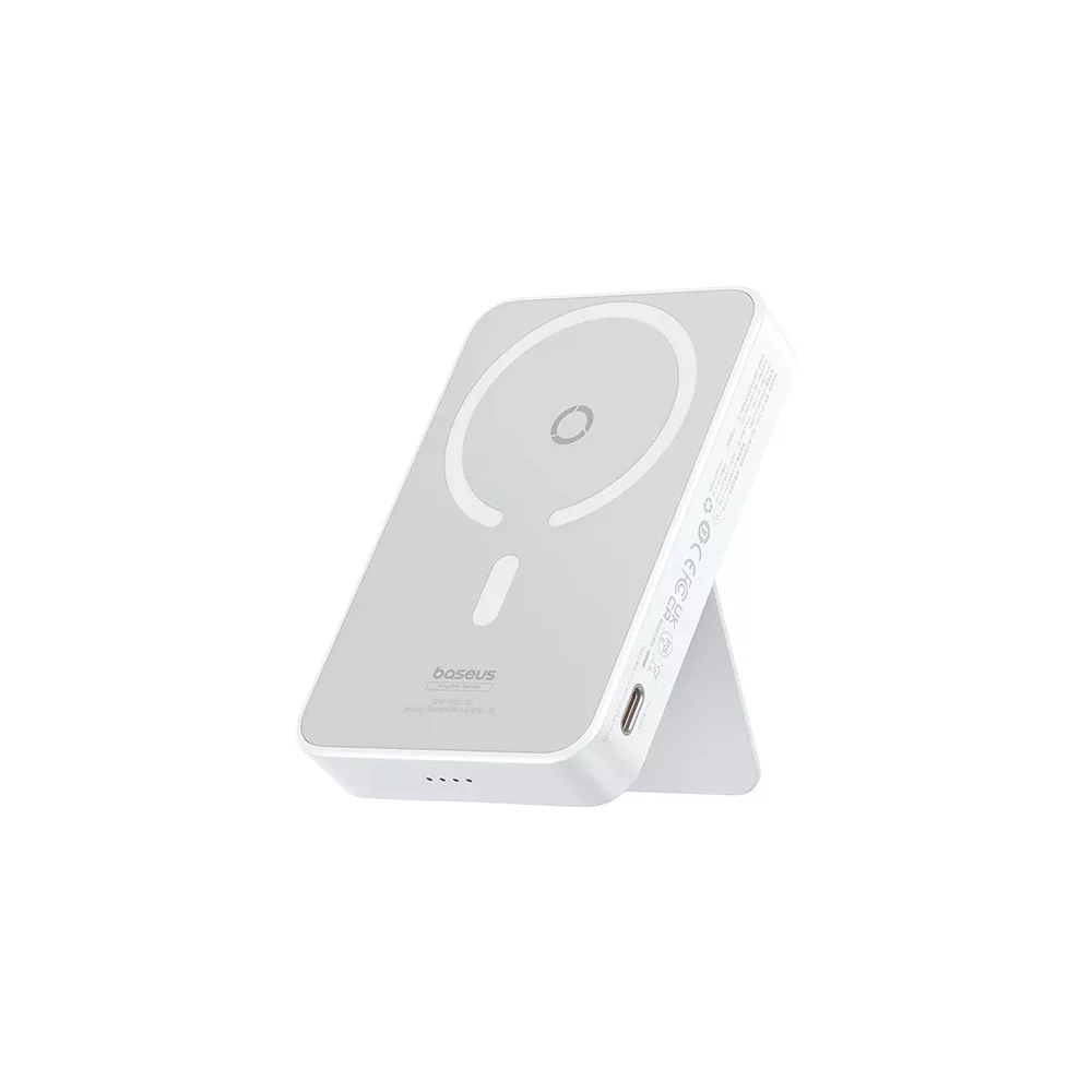 پاوربانک بی‌سیم 20 وات بیسوس مدل MagPro Magnetic Bracket 20w با ظرفیت 5000 میلی آمپر ساعت به همراه کابل USB-C به USB-C