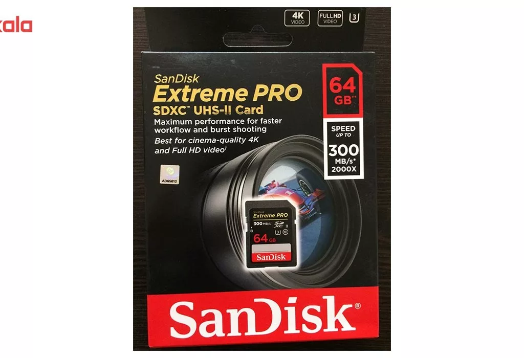 کارت حافظه SDXC سن دیسک مدل Extreme Pro استاندارد UHS-II U3 سرعت 2000X 300MBps ظرفیت 64 گیگابایت