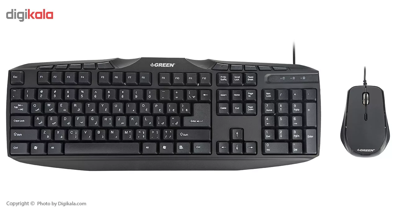 کیبورد و ماوس گرین مدل GKM-305، سوئیچ ممبران، Full-size