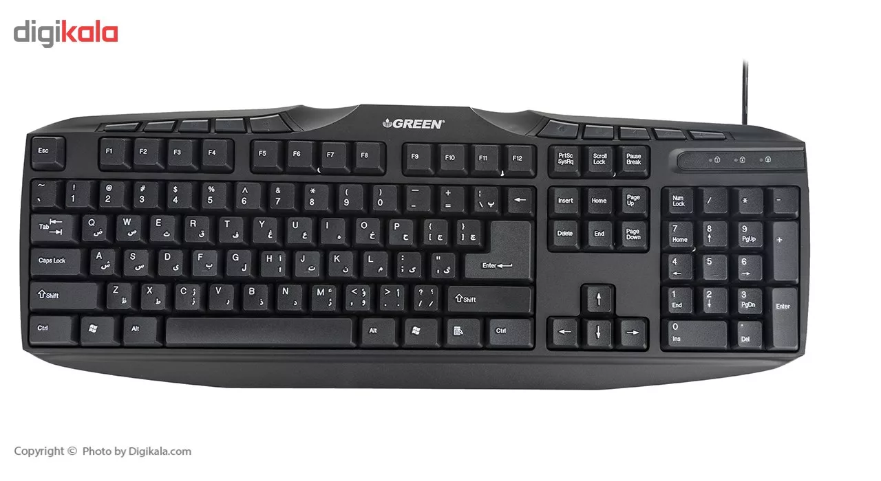 کیبورد و ماوس گرین مدل GKM-305، سوئیچ ممبران، Full-size