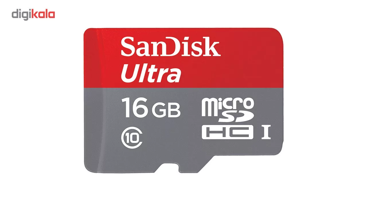 کارت حافظه microSDHC سن دیسک مدل Ultra کلاس 10 استاندارد UHS-I U1 سرعت 80MBps همراه با آداپتور ظرفیت 16 گیگابایت