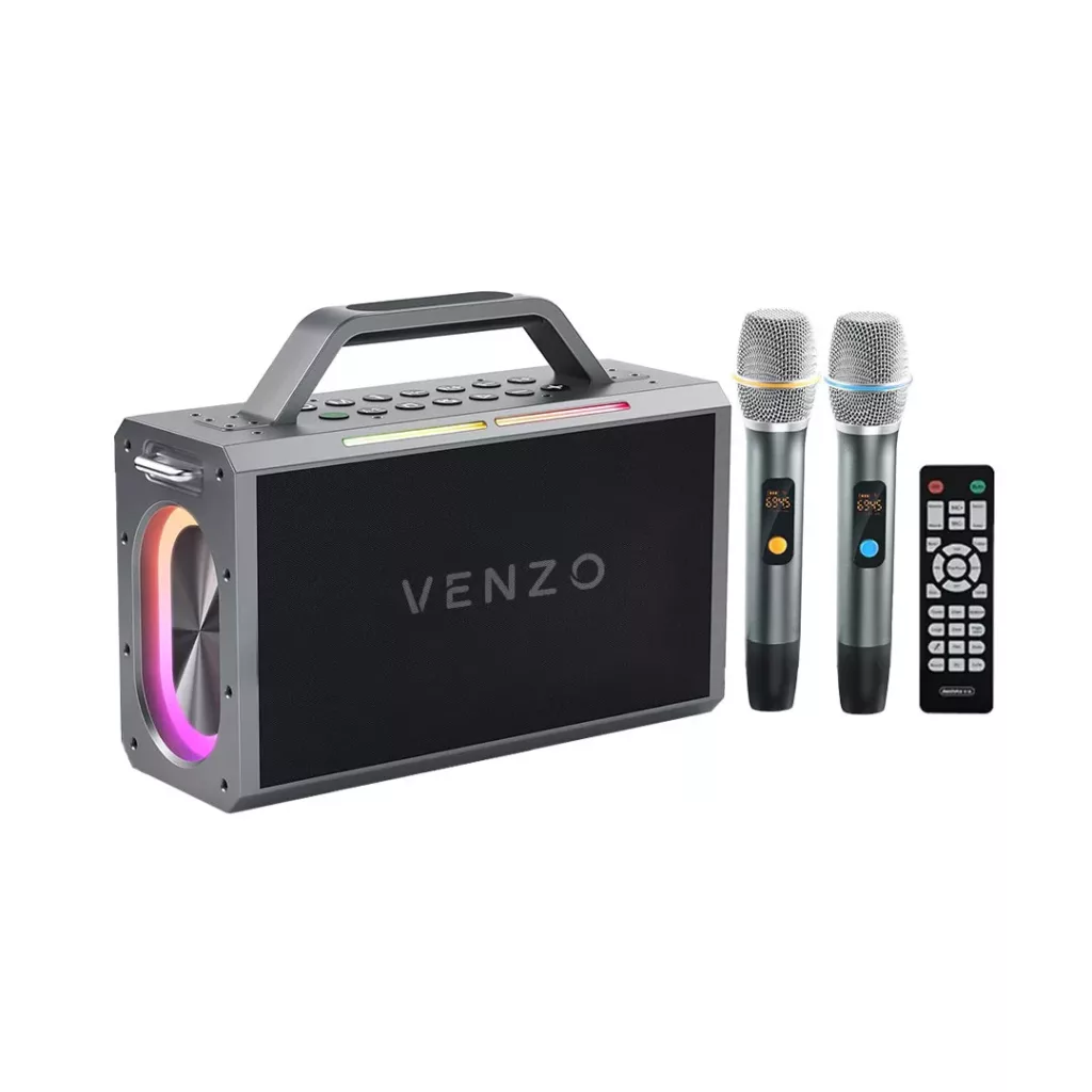 اسپیکر بلوتوثی قابل حمل ونزو مدل V51 به همراه 2 میکروفون