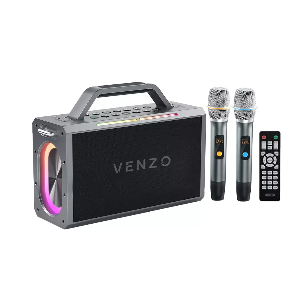 اسپیکر بلوتوثی قابل حمل ونزو مدل V51 به همراه 2 میکروفون