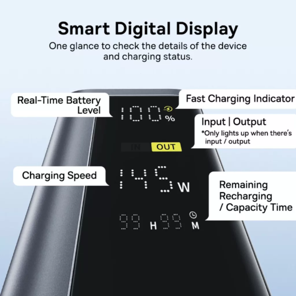 پاوربانک بیسوس مدل EnterGeek GP12 145w ظرفیت 20800 میلی آمپر ساعت