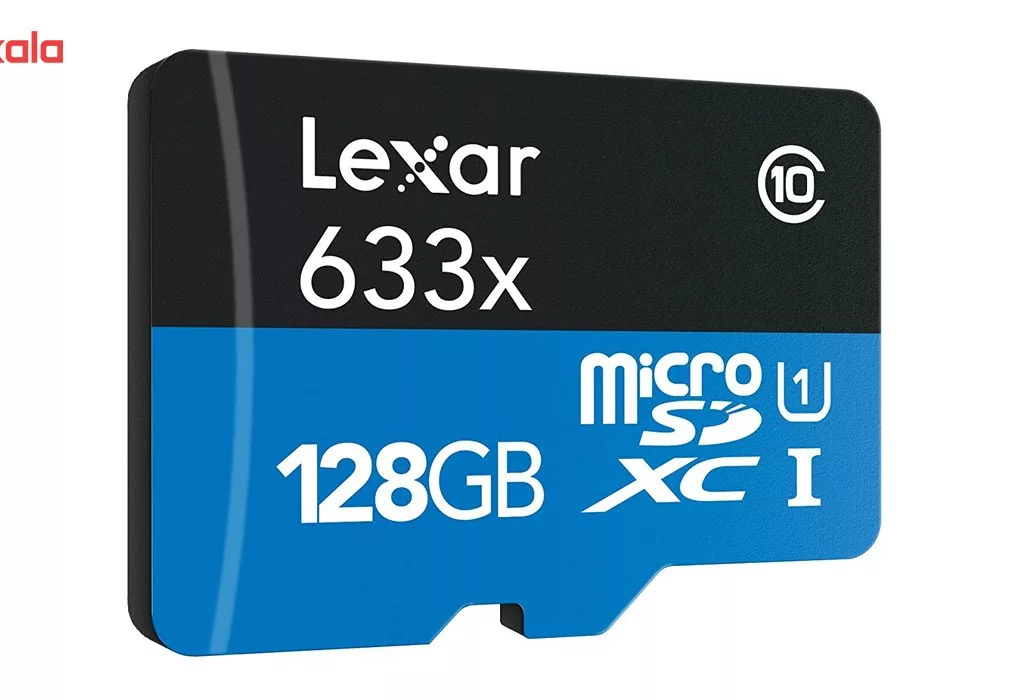کارت حافظه‌ microSDXC لکسار مدل High-Performance کلاس 10 استاندارد UHS-I U1 سرعت 95MBps 633X همراه با آداپتور SD ظرفیت 128 گیگابایت