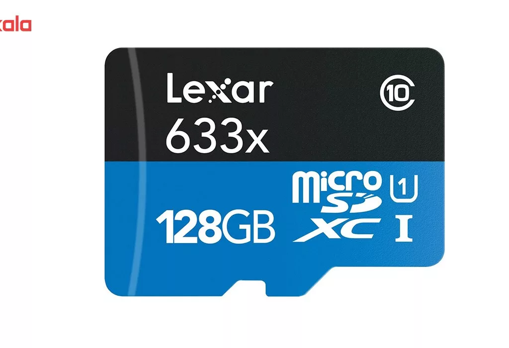 کارت حافظه‌ microSDXC لکسار مدل High-Performance کلاس 10 استاندارد UHS-I U1 سرعت 95MBps 633X همراه با آداپتور SD ظرفیت 128 گیگابایت