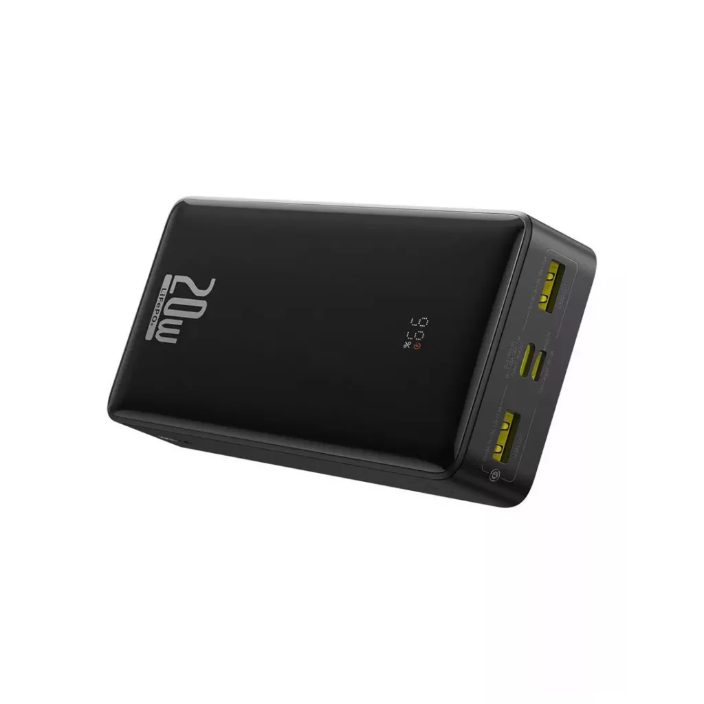 پاوربانک 20 وات باسئوس مدل LiFePO4 ظرفیت 18400 میلی آمپر ساعت به همراه کابل USB-C به USB-A