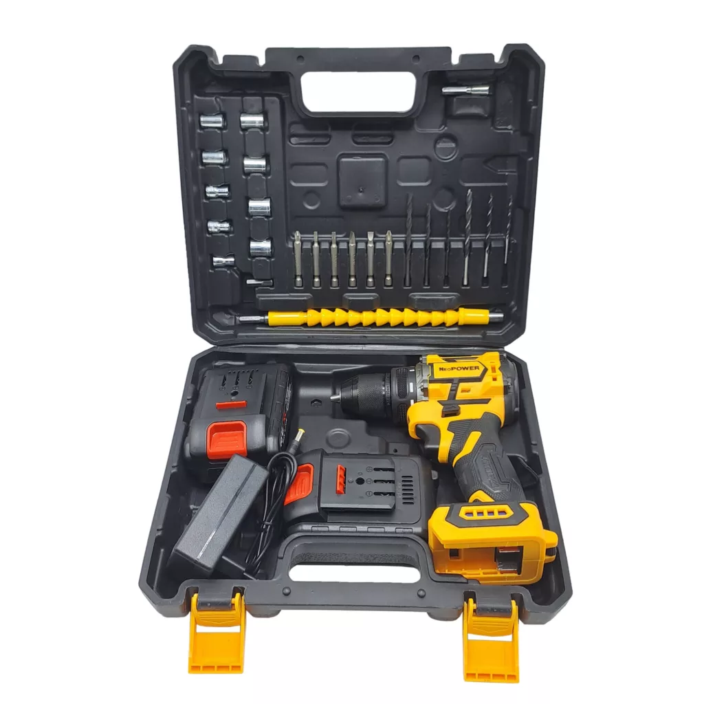 مجموعه 28 عددی دریل پیچ گوشتی براشلس صنعتی نیوپاور مدل 48VF کد 2