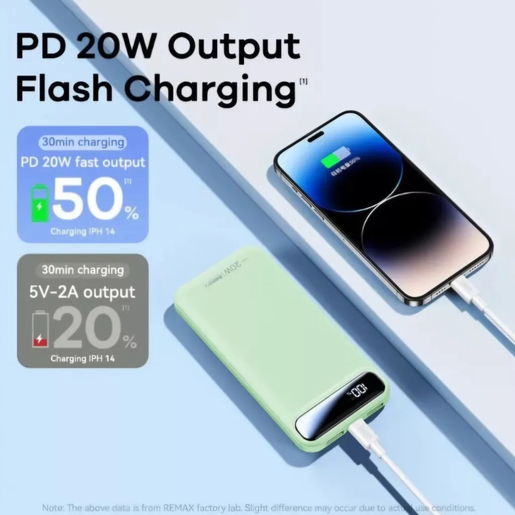 پاوربانک ریمکس مدل RPP-520 ظرفیت 10000 میلی آمپر ساعت