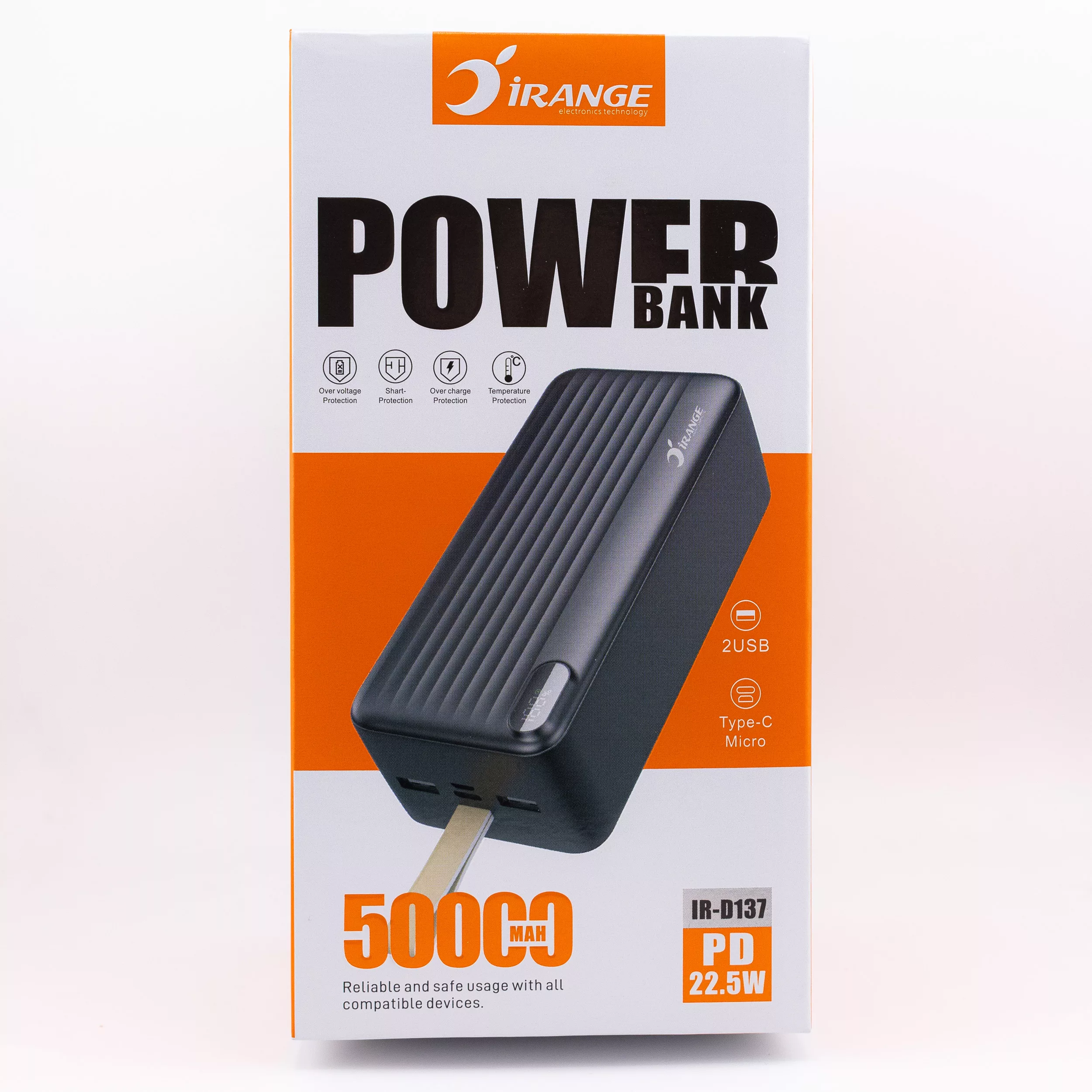 پاوربانک آیرنج مدل IR - D137 ظرفیت 50000 میلی‌آمپرساعت