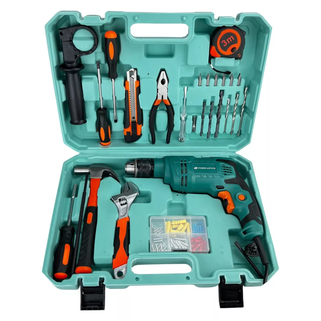 دریل چکشی پاور اکشن مدل ID 750-B مجموعه 28 عددی