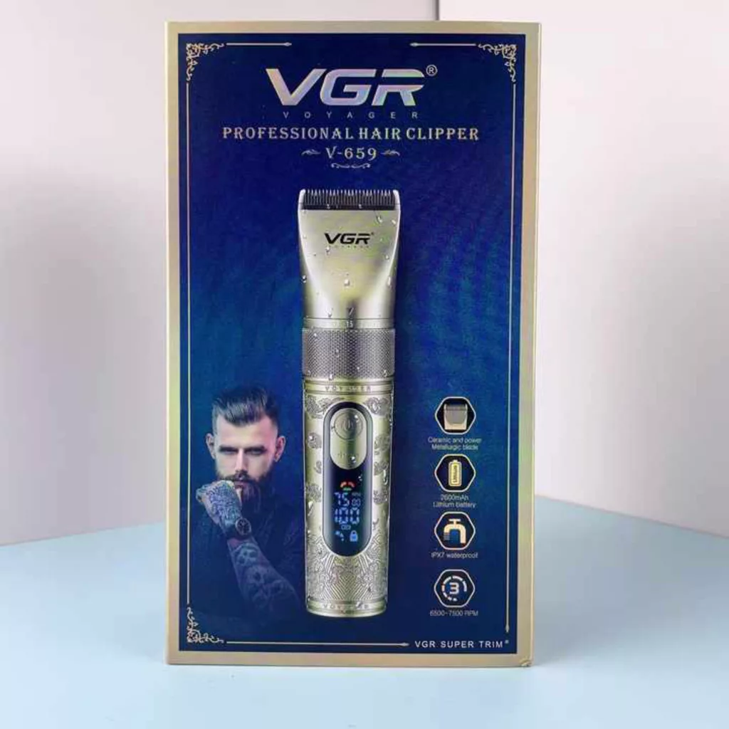 ماشین اصلاح موی سر و صورت شارژی وی جی ار مدل V-659