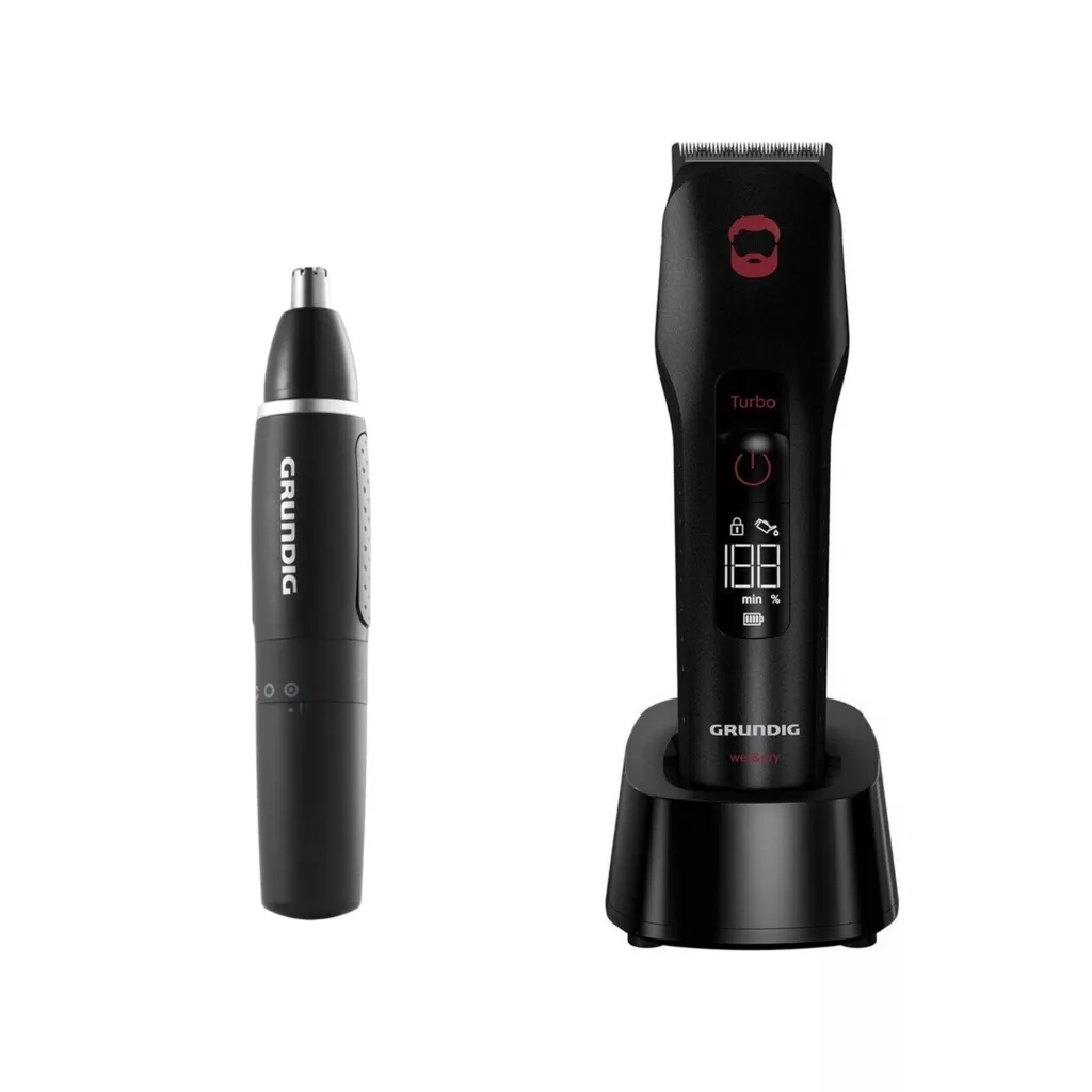 ماشین اصلاح موی سر و صورت شارژی گروندیگ مدل MC 9030 به همراه مو زن گوش و بینی گروندیگ مدل MT 3810