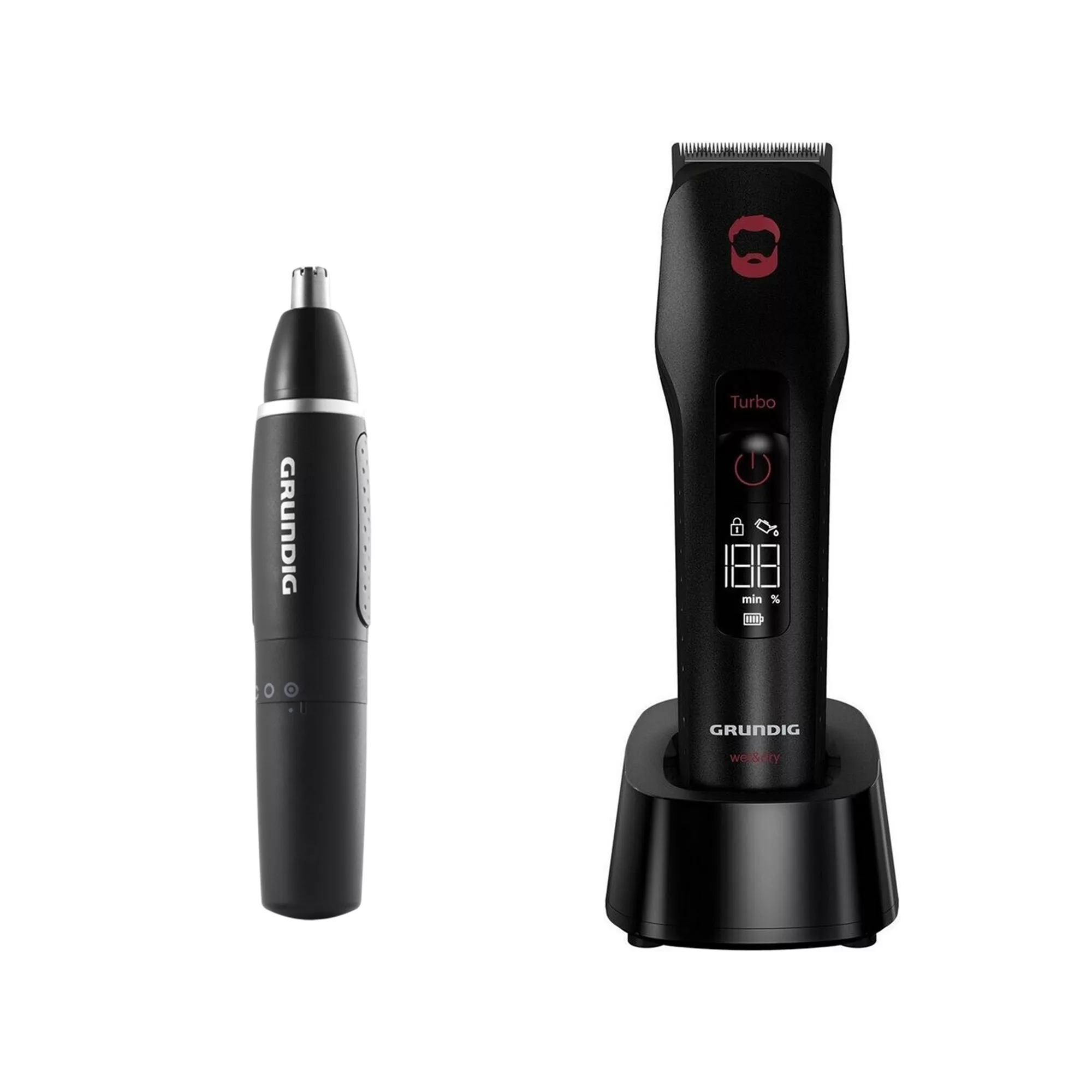 ماشین اصلاح موی سر و صورت شارژی گروندیگ مدل MC 9030 به همراه مو زن گوش و بینی گروندیگ مدل MT 3810