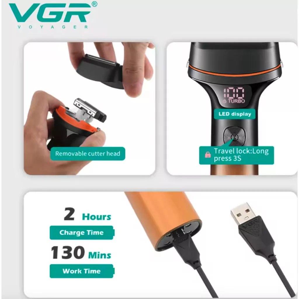 ماشین اصلاح صورت شارژی وی جی ار مدل v-382