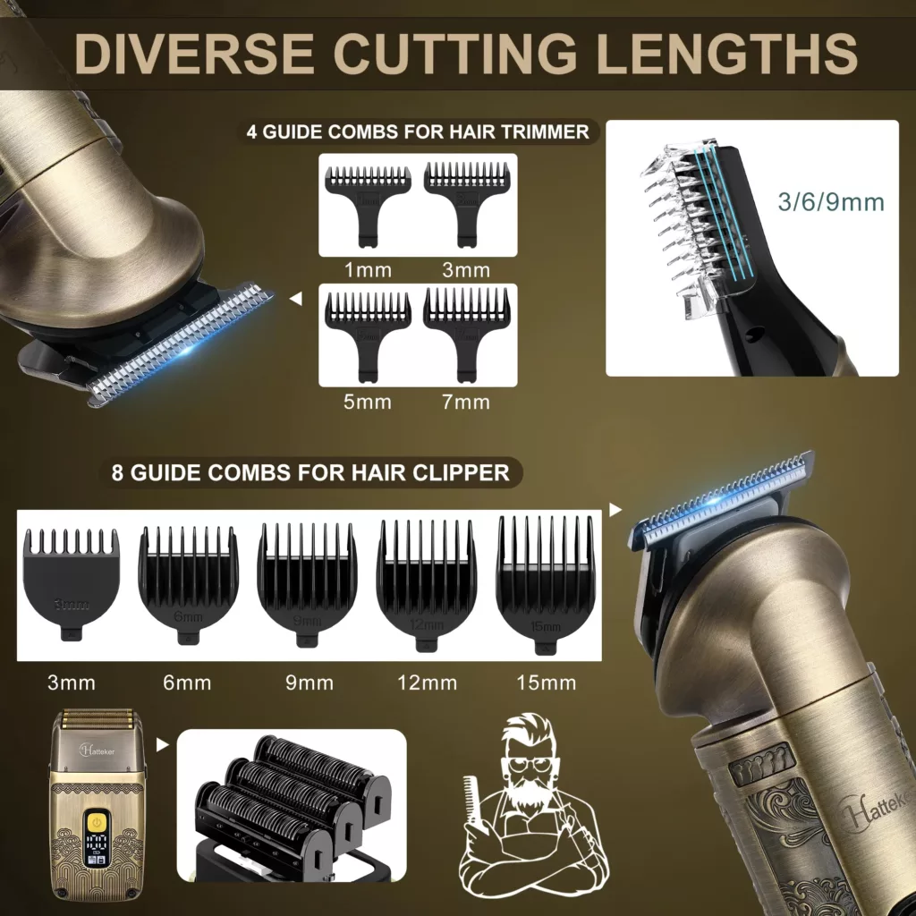 ست ماشین اصلاح موی سر و صورت هاتکر مدل HT-602 به همراه ماشین اصلاح موی صورت کد 01