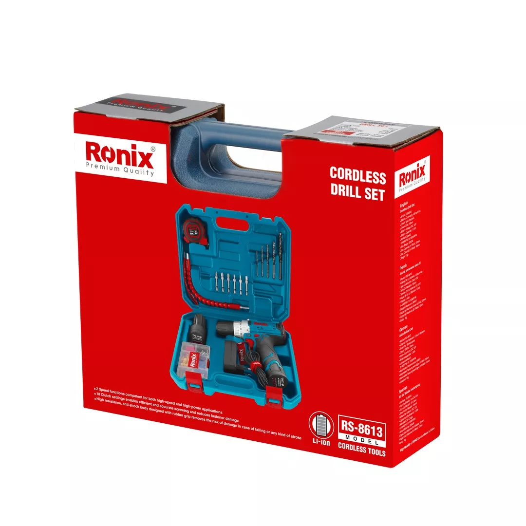 مجموعه 19 عددی دریل چکشی رونیکس مدل RS-8613