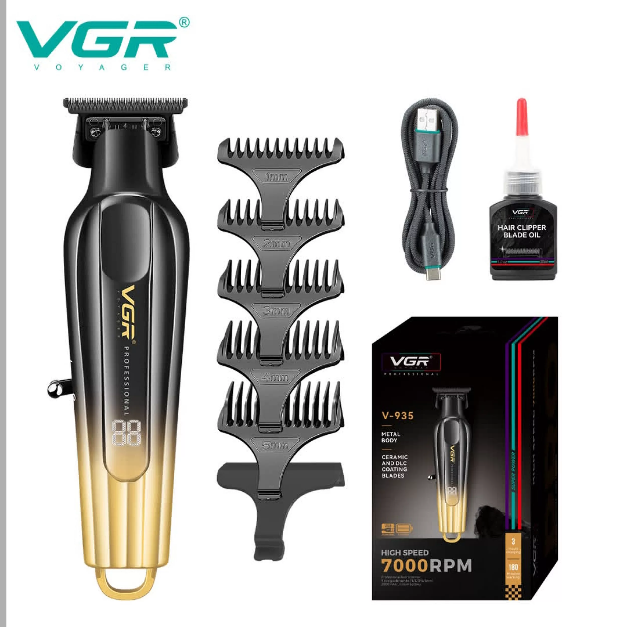 ماشین اصلاح موی سر و صورت شارژی وی جی ار مدل V-935