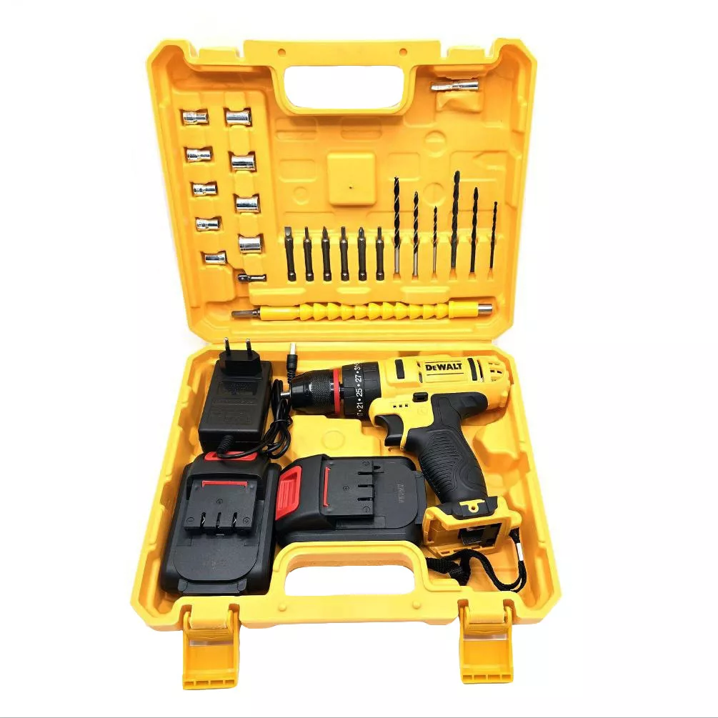 دریل پیچ گوشتی شارژی چکشی  مدل DW03 مجموعه 25 عددی