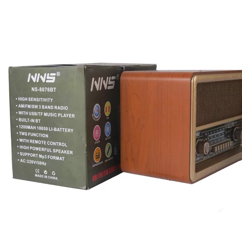 اسپیکر بلوتوثی ان ان اس مدل NS-8076BT طرح رادیو