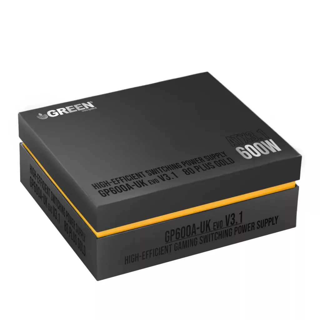 منبع تغذیه کامپیوتر 600W وات گرین مدل GP600A-UK EVO V3.1 (ATX 3.1)