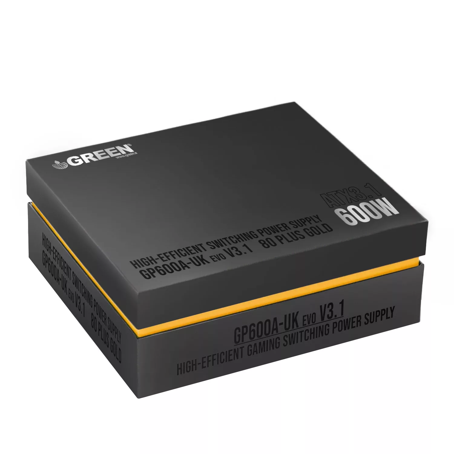 منبع تغذیه کامپیوتر 600W وات گرین مدل GP600A-UK EVO V3.1 (ATX 3.1)