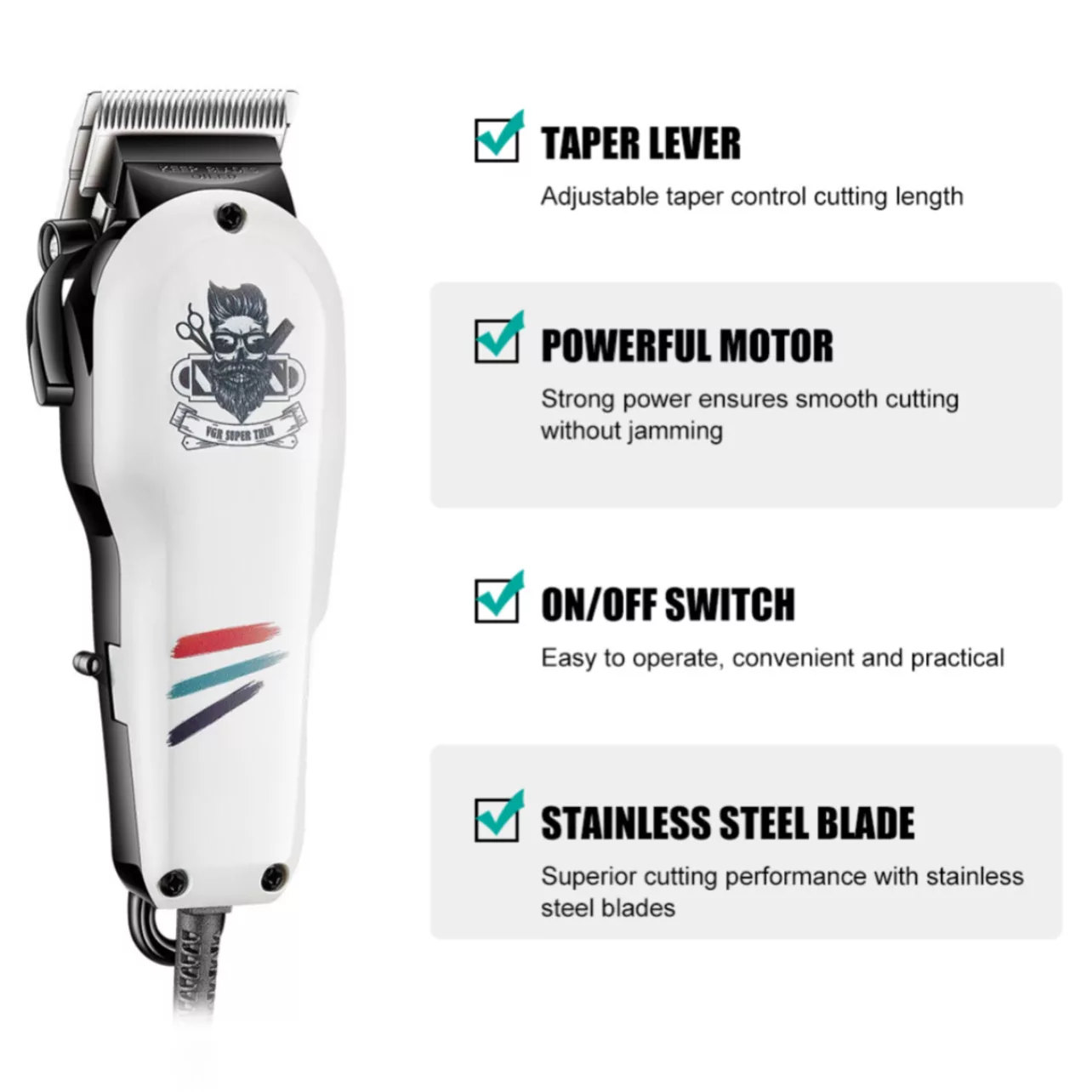 ماشین اصلاح موی سر و صورت وی جی ار مدل V-129