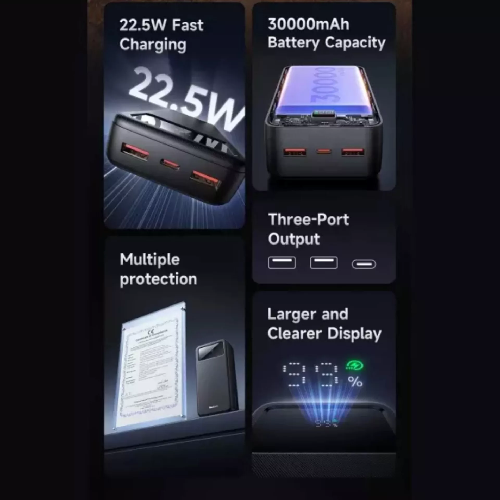 پاوربانک مک دودو مدل mc-424 ظرفیت 30000 میلی آمپر ساعت