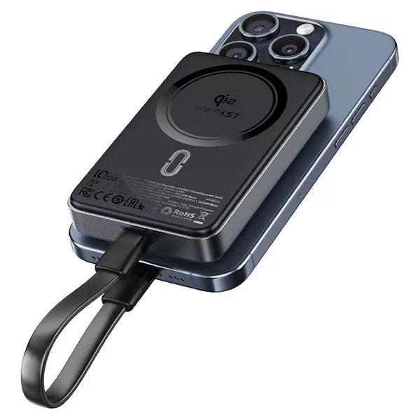 پاوربانک وایرلس ایس فست مدل M11 مگنتی ظرفیت 10000 میلی‌آمپر ساعت