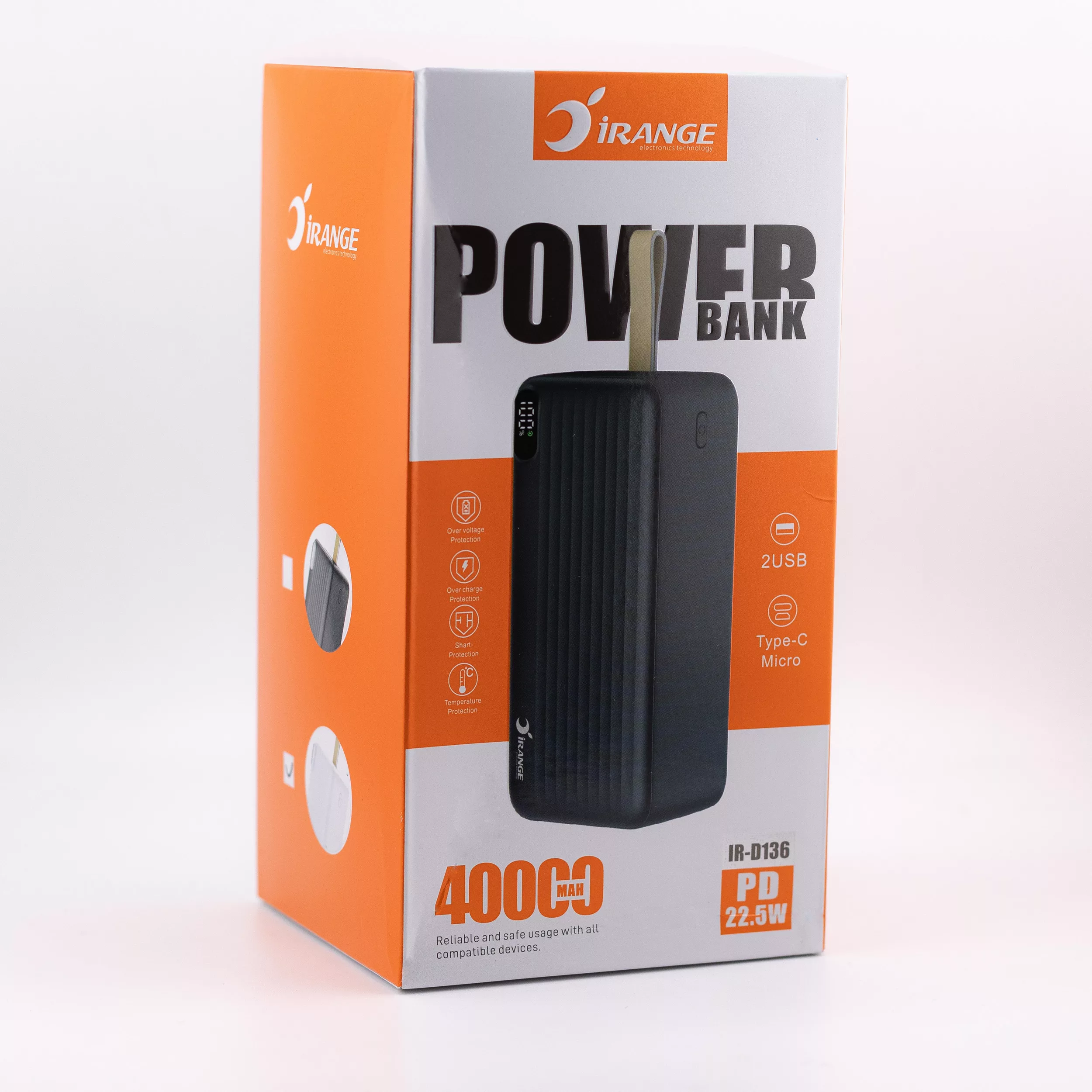 پاوربانک آیرنج مدل IR - D136 ظرفیت 40000 میلیآمپرساعت