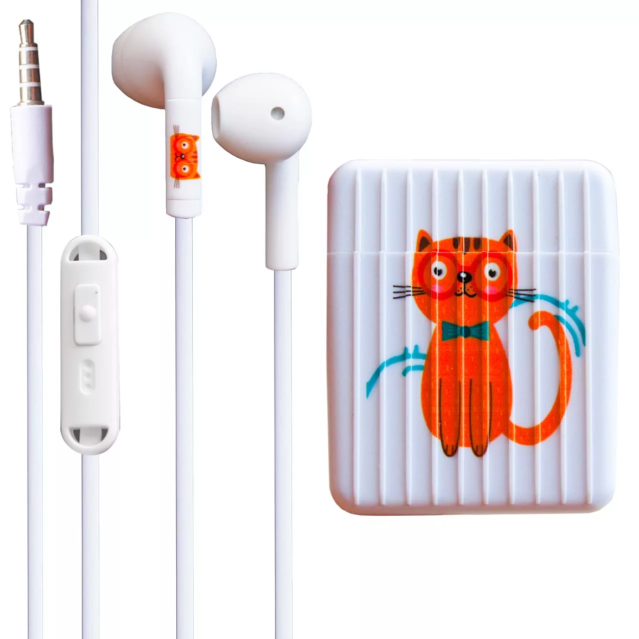 هندزفری طرح فانتزی گربه مدل GO-380 به همراه کیف هندزفری