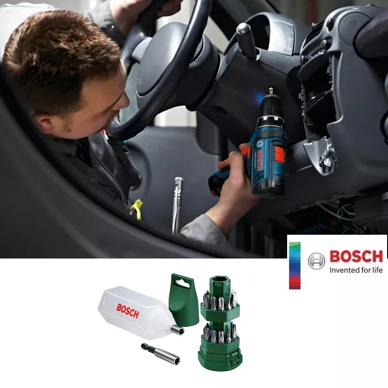 دریل پیچ گوشتی بوش مدل GSR-120LI+EXTRA به همراه مجموعه 25 عددی سری پیچ گوشتی