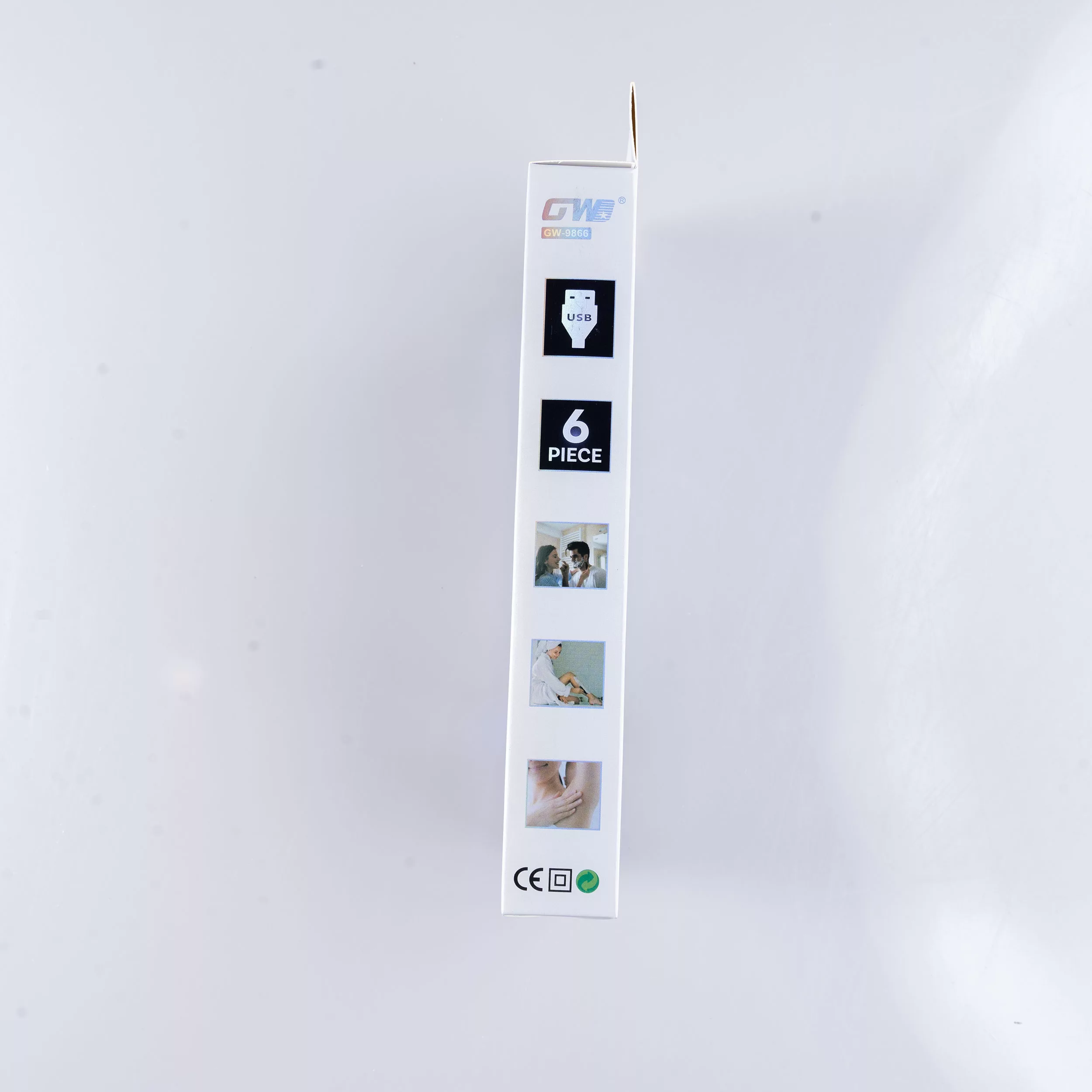 ماشین اصلاح موی صورت شارژی جی دبلیو مدل GW-9866، اصلاح به صورت صفر زن، طراحی ارگونومیک، منبع انرژی با باتری، تکنولوژی اصلاح به صورت تریمر، اندازه اصلاح 0.1 میلی‌متر، مدت زمان شارژ 480 دقیقه، دارای بدنه ضد لغزش، به همراه برس تمیزکننده و کابل شارژ USB