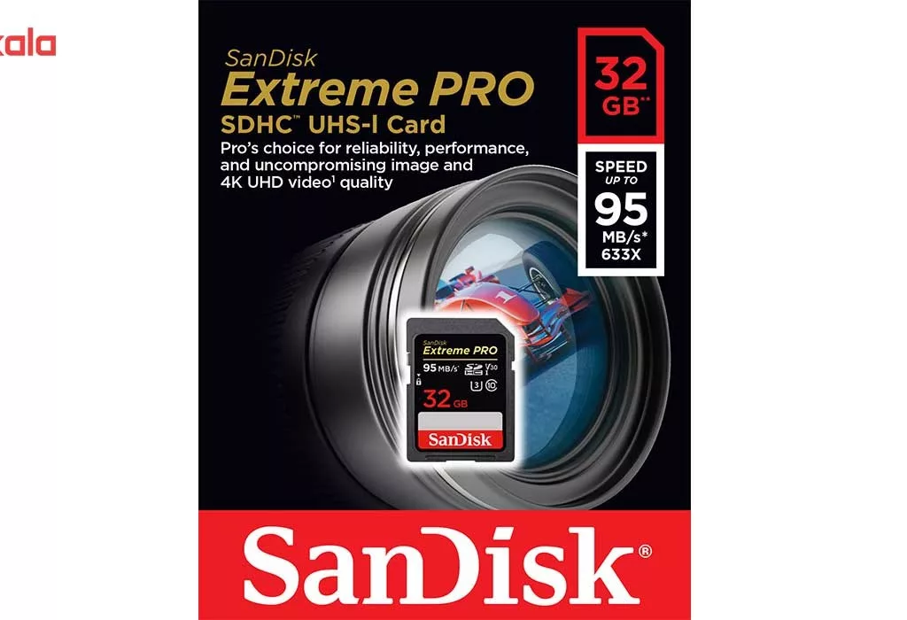 کارت حافظه SDHC سن دیسک مدل Extreme Pro V30 کلاس 10 استاندارد UHS-I U3 سرعت 633X 95MBps ظرفیت 32 گیگابایت