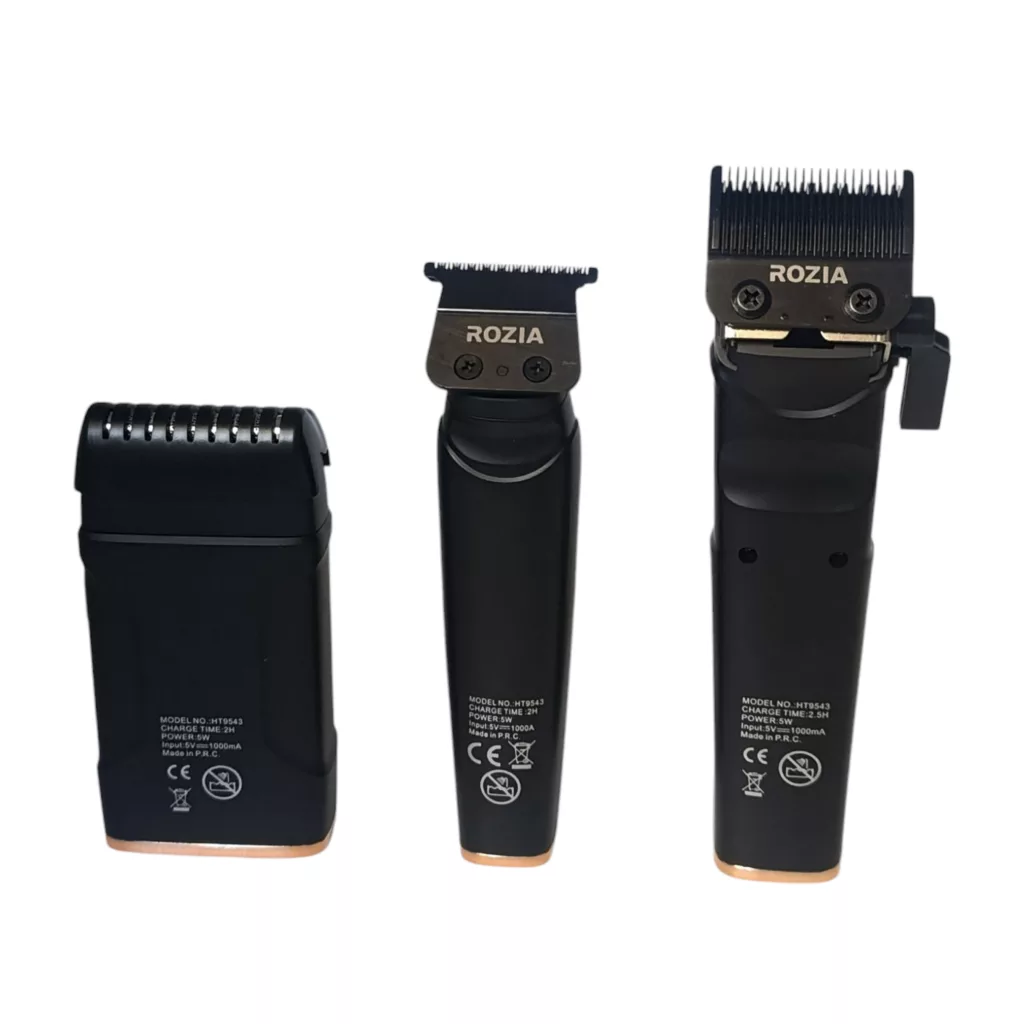 ماشین اصلاح موی سر و صورت شارژی روزیا پرو مدل HT9543 مجموعه 3 عددی