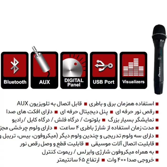 اسپیکر بلوتوثی قابل حمل رکسون مدل HT-D33