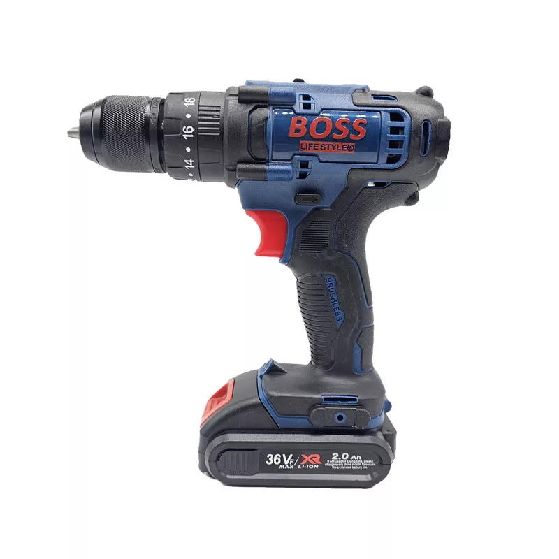 مجموعه 100 عددی دریل پیچ گوشتی شارژی چکشی باس مدل LIFE-STYLE