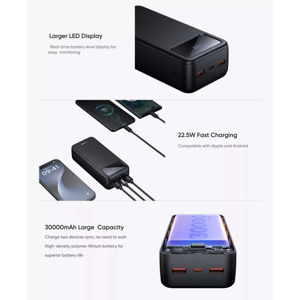 پاوربانک مک دودو مدل mc-424 ظرفیت 30000 میلی آمپر ساعت