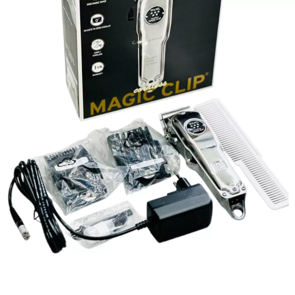 ماشین اصلاح موی سر و صورت وال پروفشنال مدل Wahl Cordless Magic Clip Metal Edition