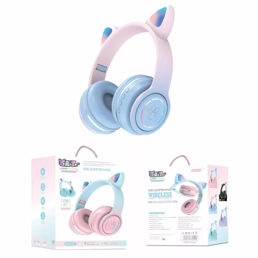 هدفون بی سیم طرح گربه ای مدل RKD97